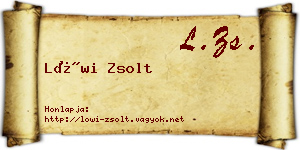 Löwi Zsolt névjegykártya